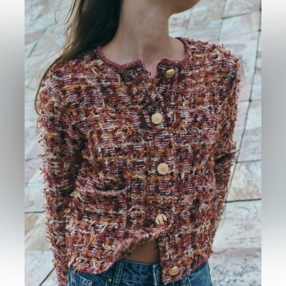 ZARA STRUCTURED KNIT CARDIGAN - Picture 1 of 6